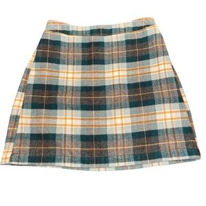 American Eagle Outfitters A-Line Mini Skirt in Green and Cream